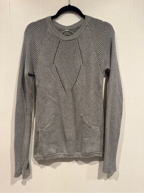 Lululemon Grey Knit Crewneck Sweater with pockets